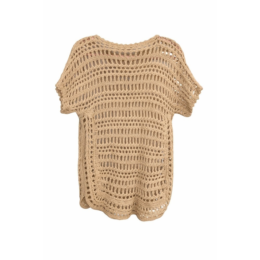 Chico's Crochet Linen Cotton Tunic Top – Size 1 (Equivalent to Medium/8-10)